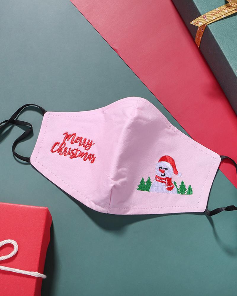 

Christmas Pattern Embroidery Face Mask With Filter For Adult, Style13