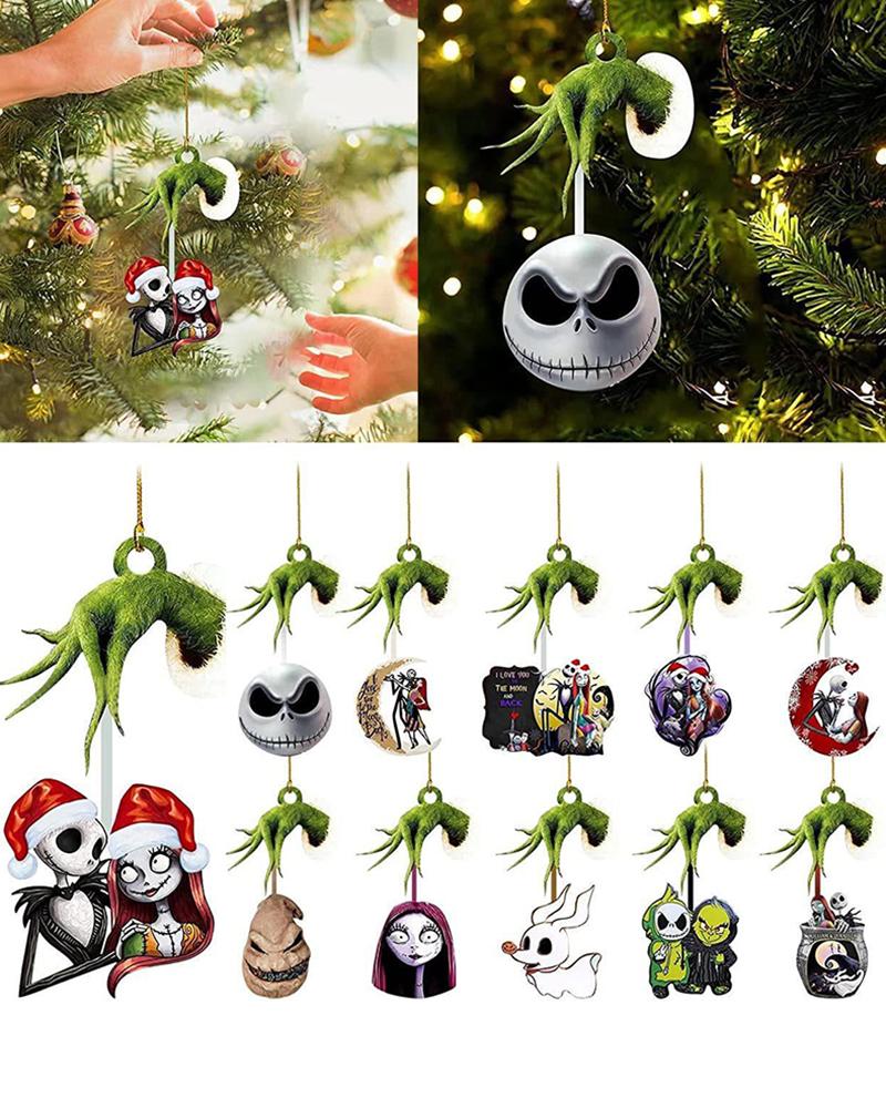 

1pc The Nightmare Before Christmas Skull Graphic Hand Drop Ornament Hanging Decoration, Style1