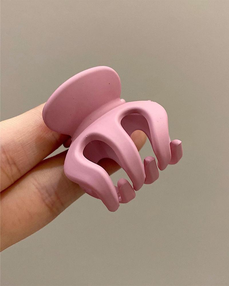 

1pc Plain Small Hair Claw, Hot pink