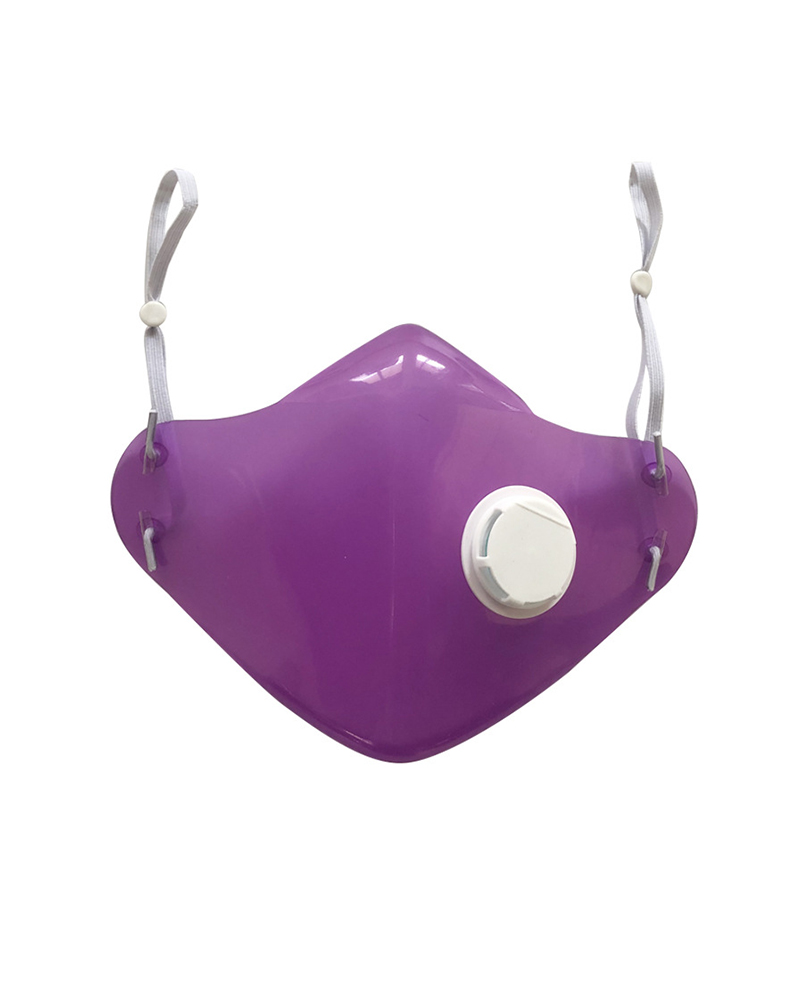 

Silicone Plain Face Mask With Valve, Purple