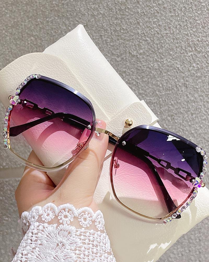 

1Pair Square Rhinestone Ombre Sunglasses, Style3