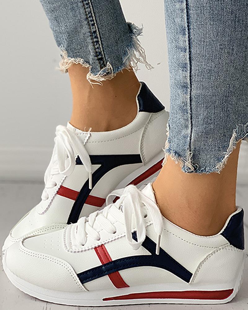 

Colorblock Lace-up Casual Sneaker, Blue