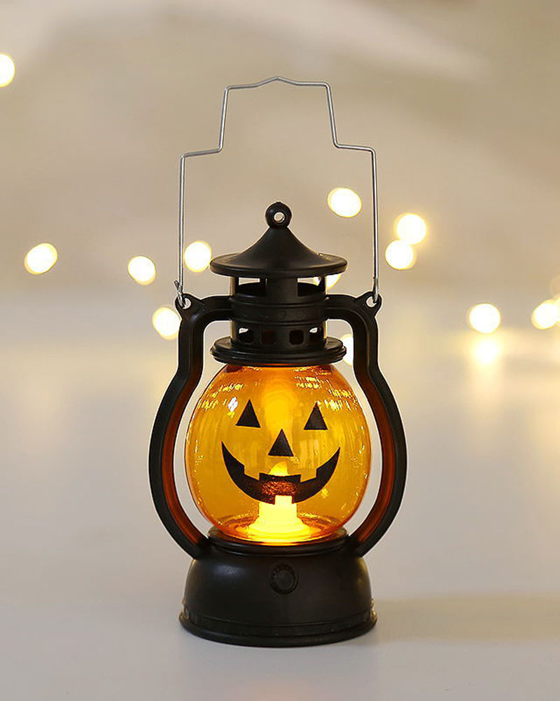 

Halloween Pumpkin Lantern Light Battery Operated Scary Skull Lamp Flameless Flickering Candle Light Halloween Home Table Decoration, Style1