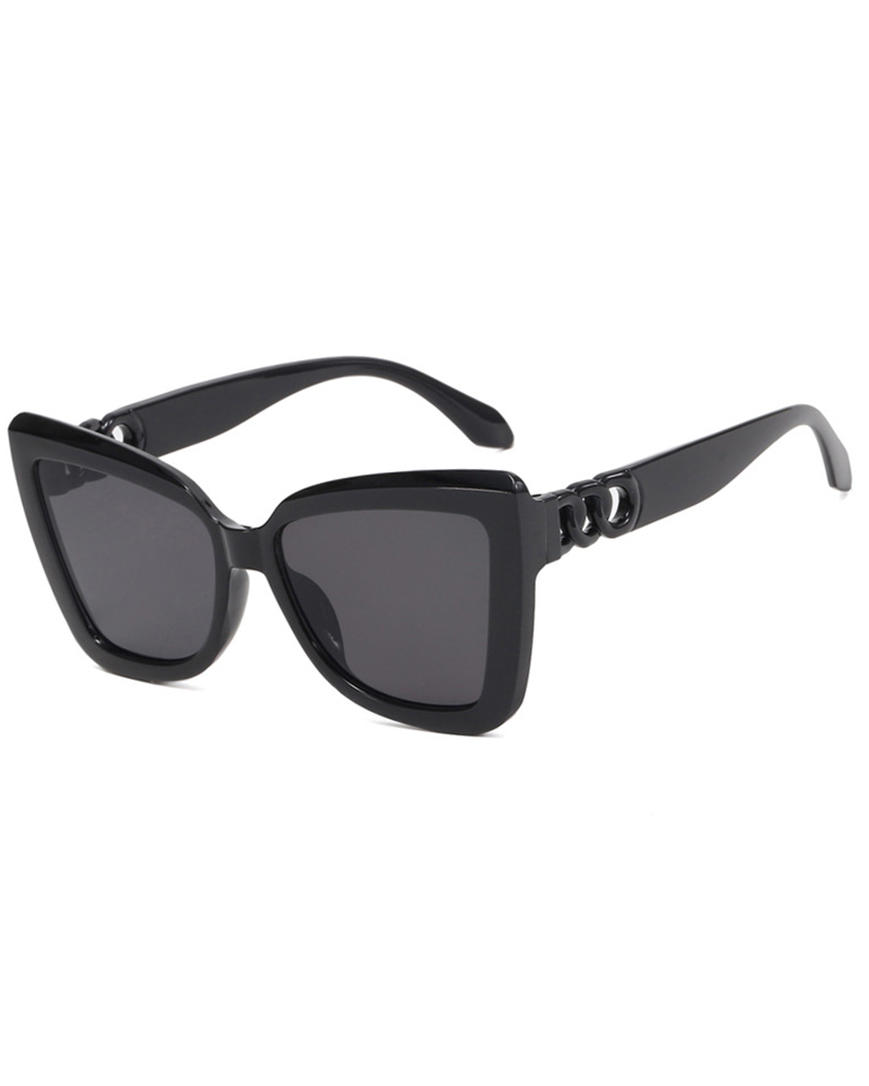 

1Pair Vintage Leopard Cat Eye Frame Fashionable Sunglasses, Black