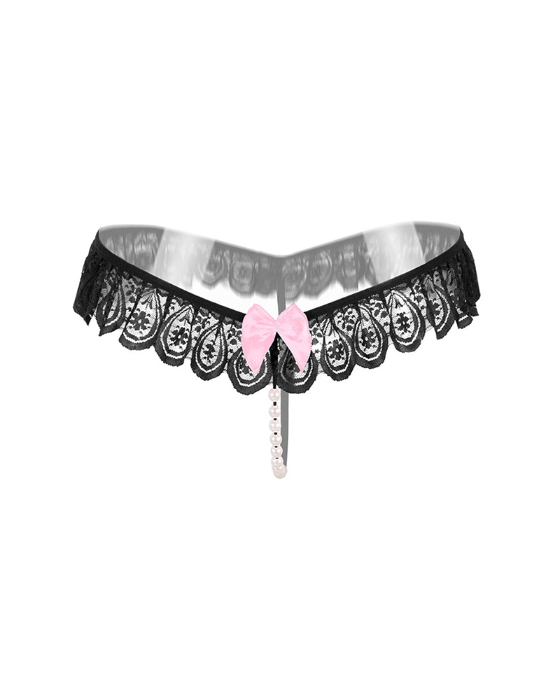 

Lace Beaded Strap Thong, Style1