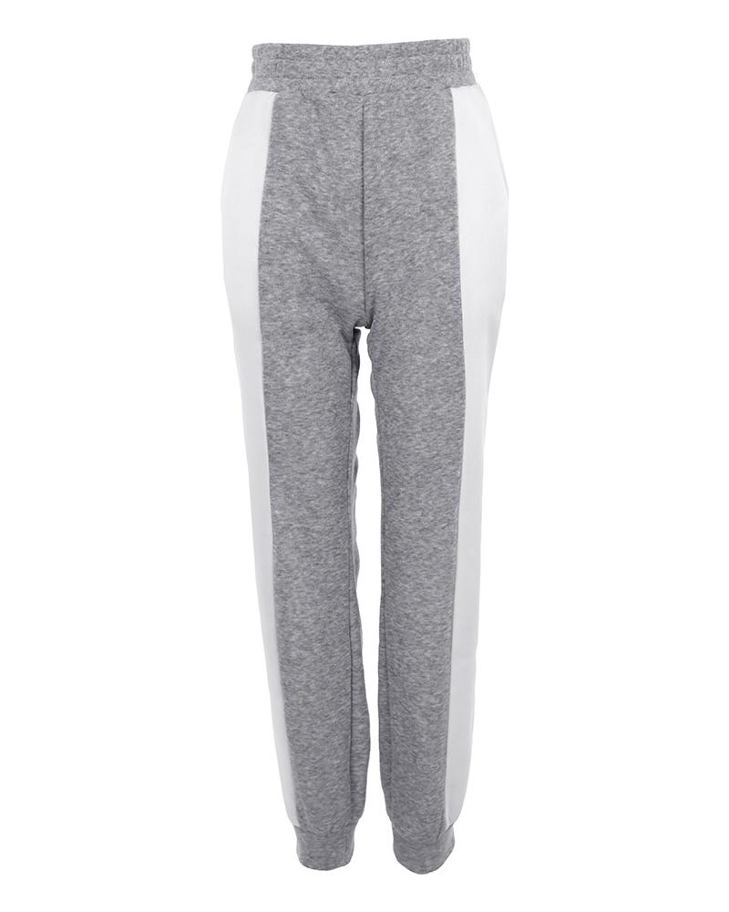 

Colorblock High Waist Casual Pants, Gray
