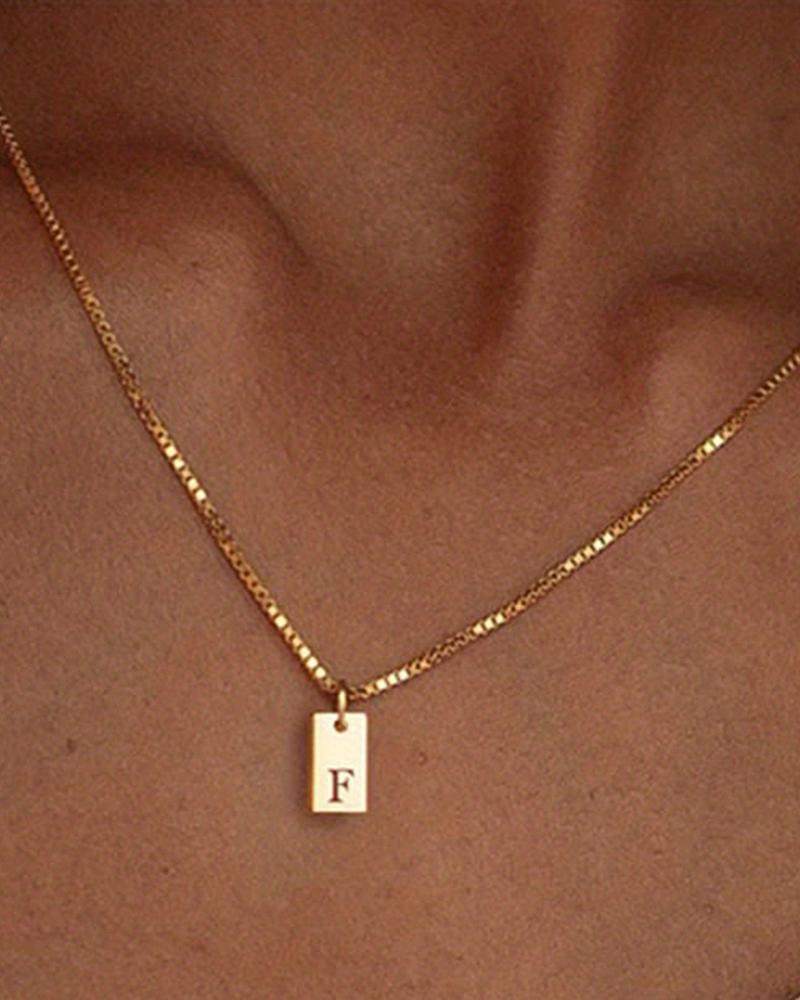 

1pc Alphabet Letter Engraved Pendent Necklace, Style6