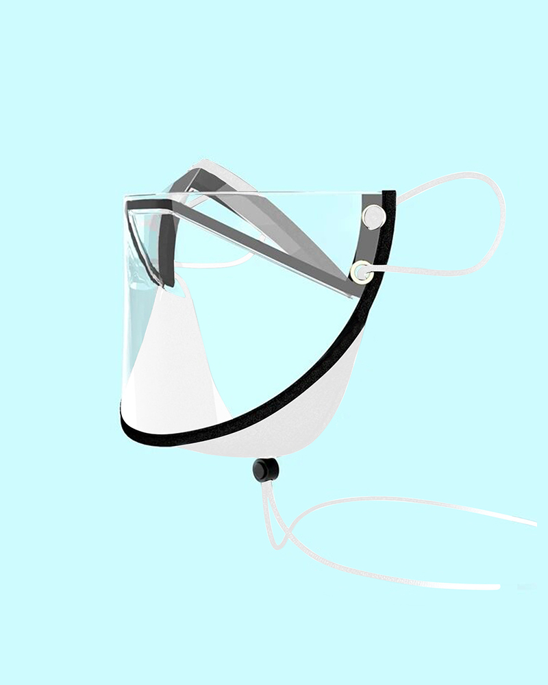 

Eyelet Adjustable Mouth Clear Window Visible Face Mask, White