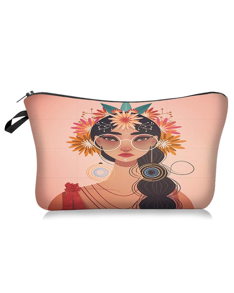 

Figure Print Makeup Bag Portable Cosmetic Beauty Travel Pouch Multifunctional Case Toiletry Organizer, Style6