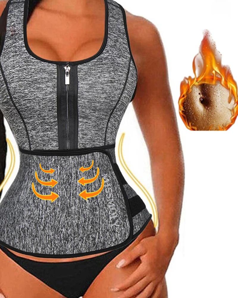 

Waist Trainer Corset Fitness Sweat Vest Body Shaper Weight Loss Corset, Gray
