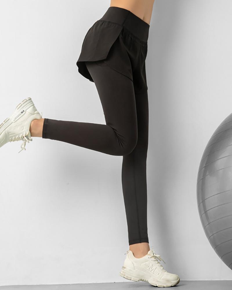 

Wide Waistband Pockets Culotte Design Pants, Black