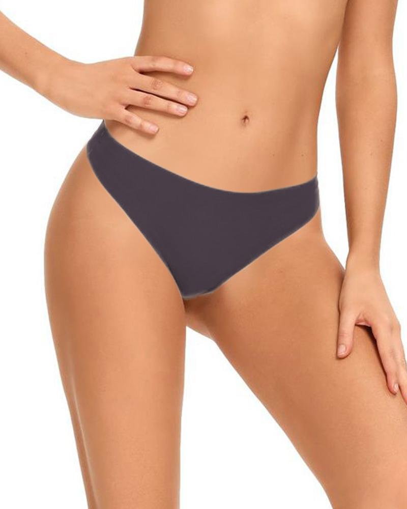 

Breathable Low Waist Thong Panty, Dark grey