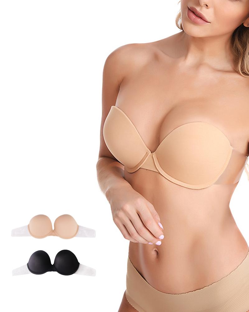 

Strapless Push Up Bralette Invisible Bra Self Adhesive Bust Lifter, Apricot