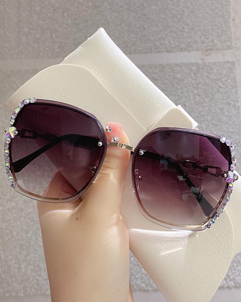 

1Pair Square Rhinestone Ombre Sunglasses, Style4