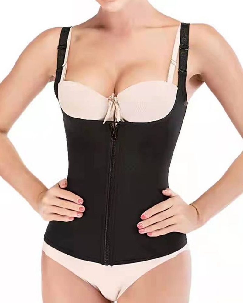 

Plus Size Body Shaper Tummy Control Waist Trainer Chest Support Abdomen Corset Shapewear, Black