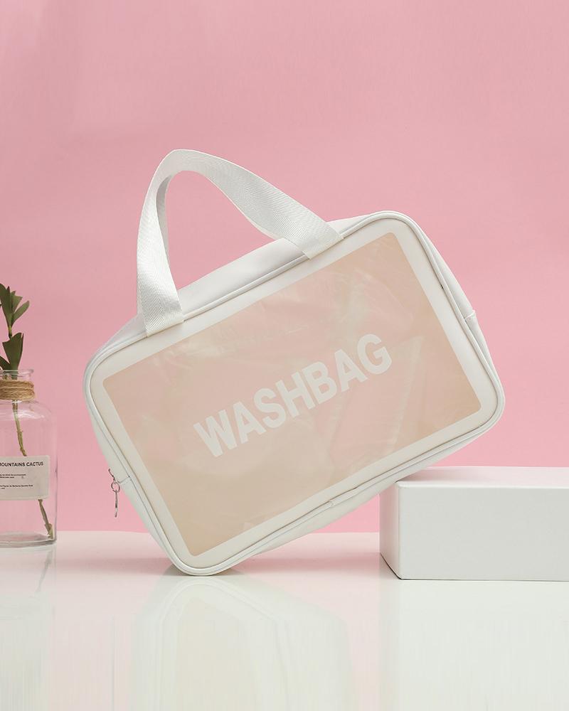 

Clear Makeup Bag Cosmetic Bag Portable Travel Beauty Bag Multifunctional Toiletry Organizer, White