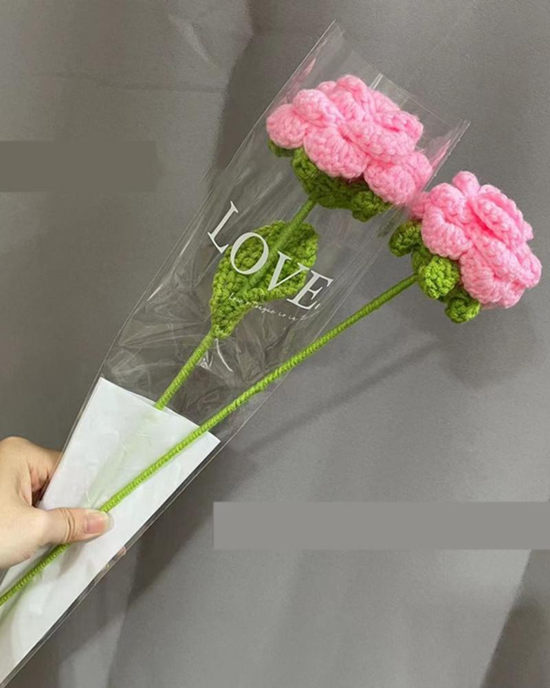 

1pc Mother's Day Gift Handmade Crochet Artificial Floral Bouquet, Style8