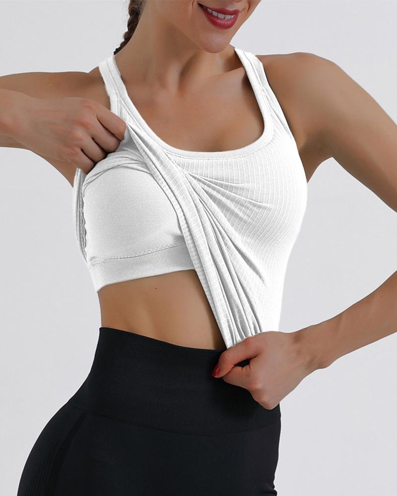 

Breathable Sleeveless Racerback Padded Active Top, White