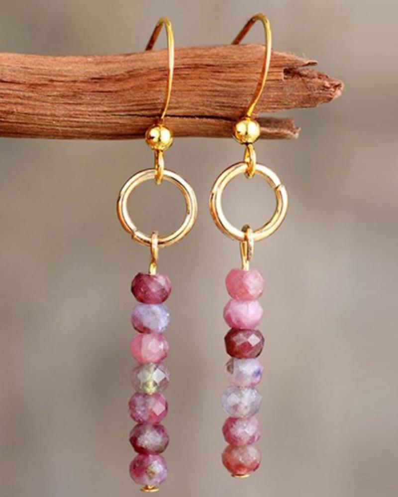 

1Pair Hollow Out Beaded Hook Drop Earrings, Style3