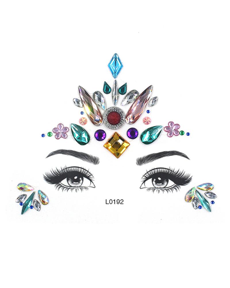 

Face Gems Tattoo Stickers Acrylic Crystal Glitter Stickers, Style4