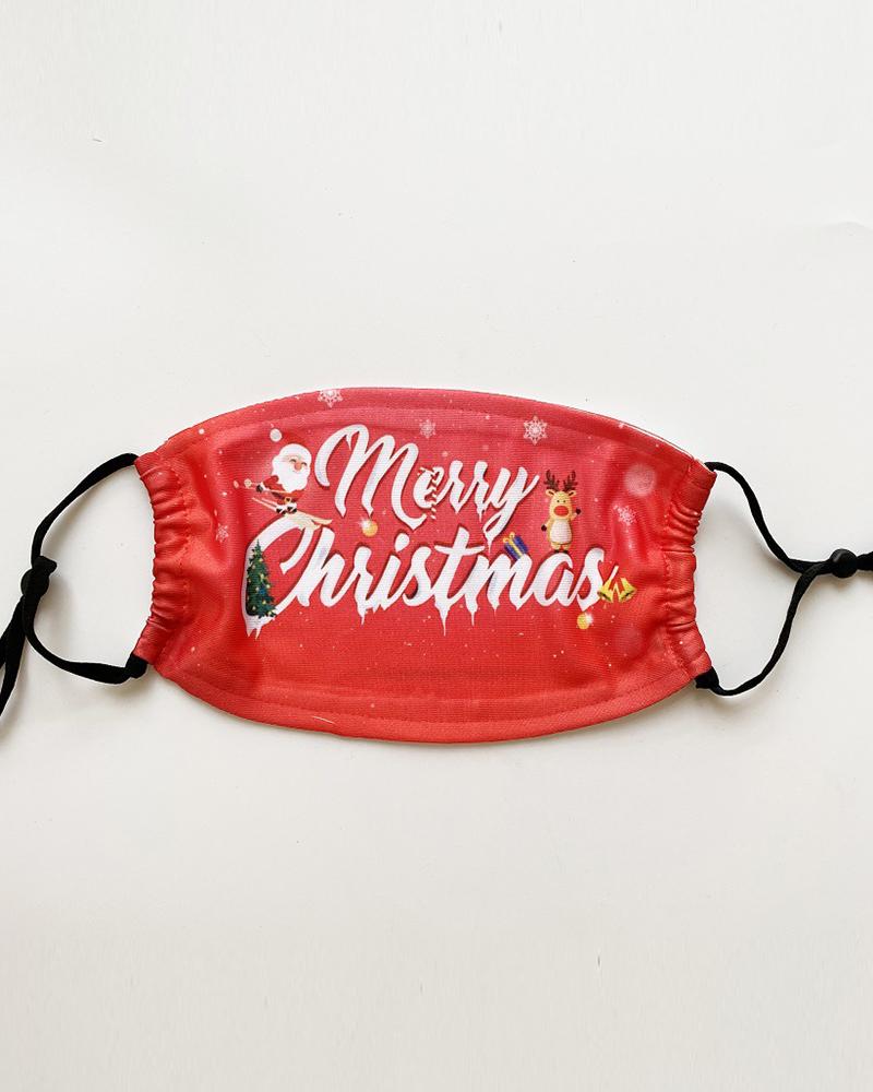 

Christmas Santa Reindder Print PM 2.5 Face Mask With Filter For Kids, Style3