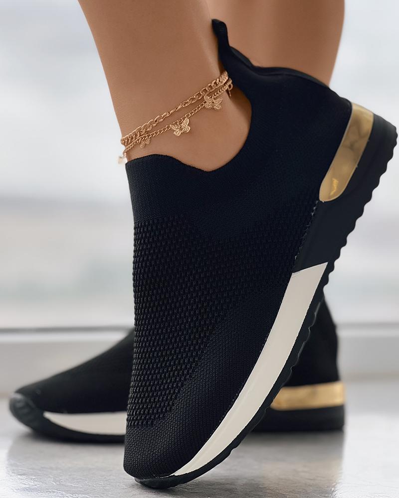 

Slip On Knit Sneakers, Black