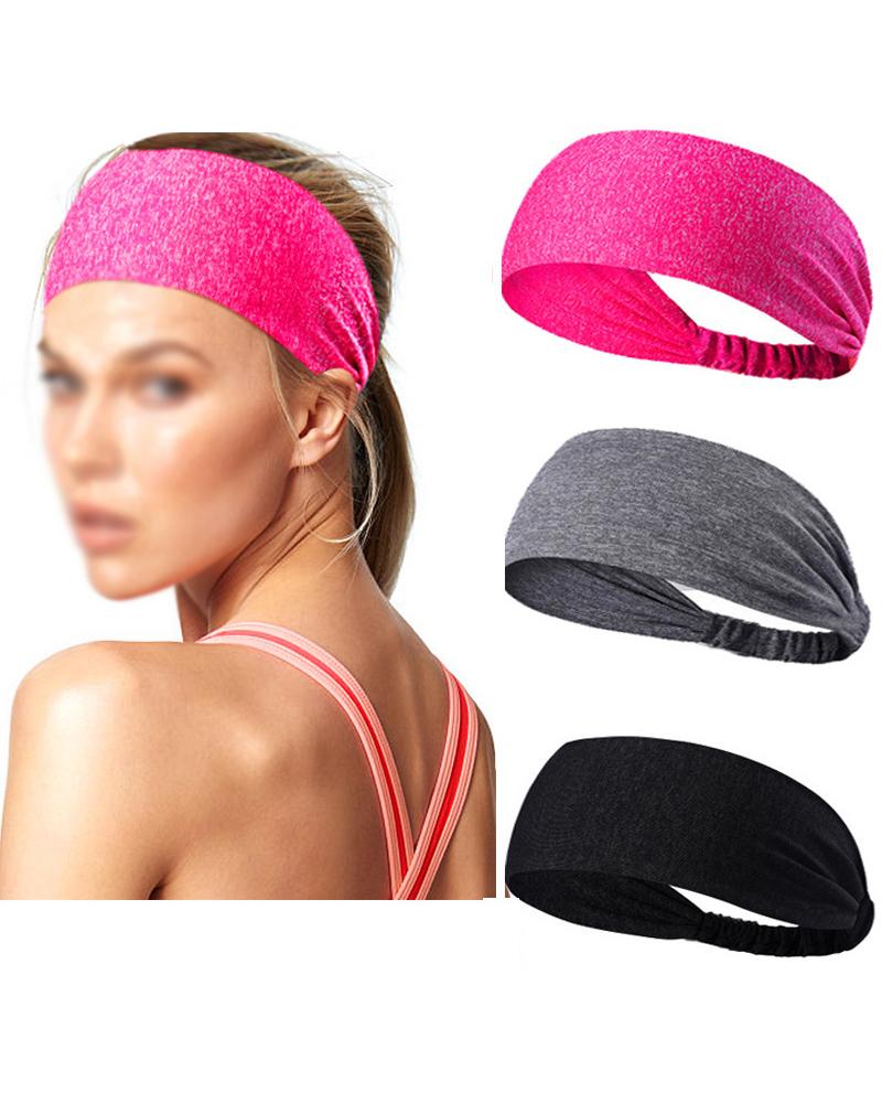 

1pc Sweat-Absorbent Quick Dry Sports Headband, Hot pink