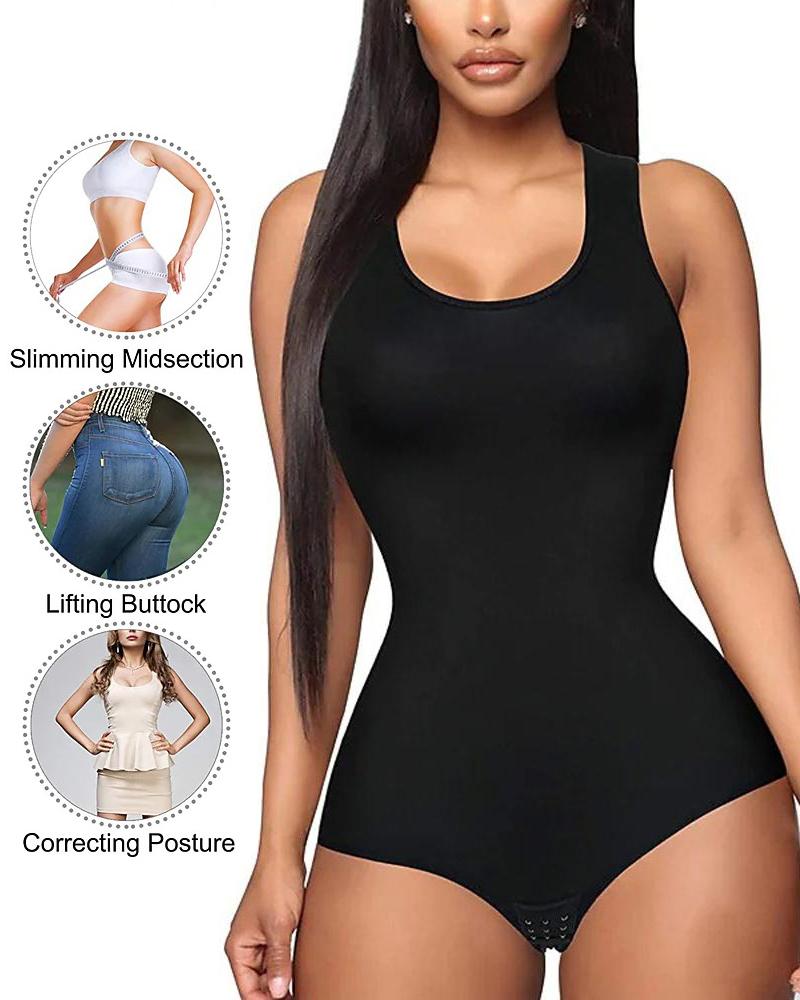 Body Shaper Butt Lifting Tummy Control Hook Design Crotchless Slimming Shapewear Bodysuit