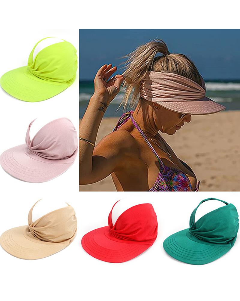 

Beach Sunhat UV Protection Anti-UV Ponytail Beach Cap Visor Hat, Khaki