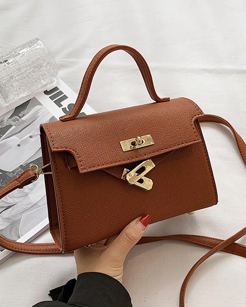 

PU Leather Flap Magnetic Crossbody Bag, Brown