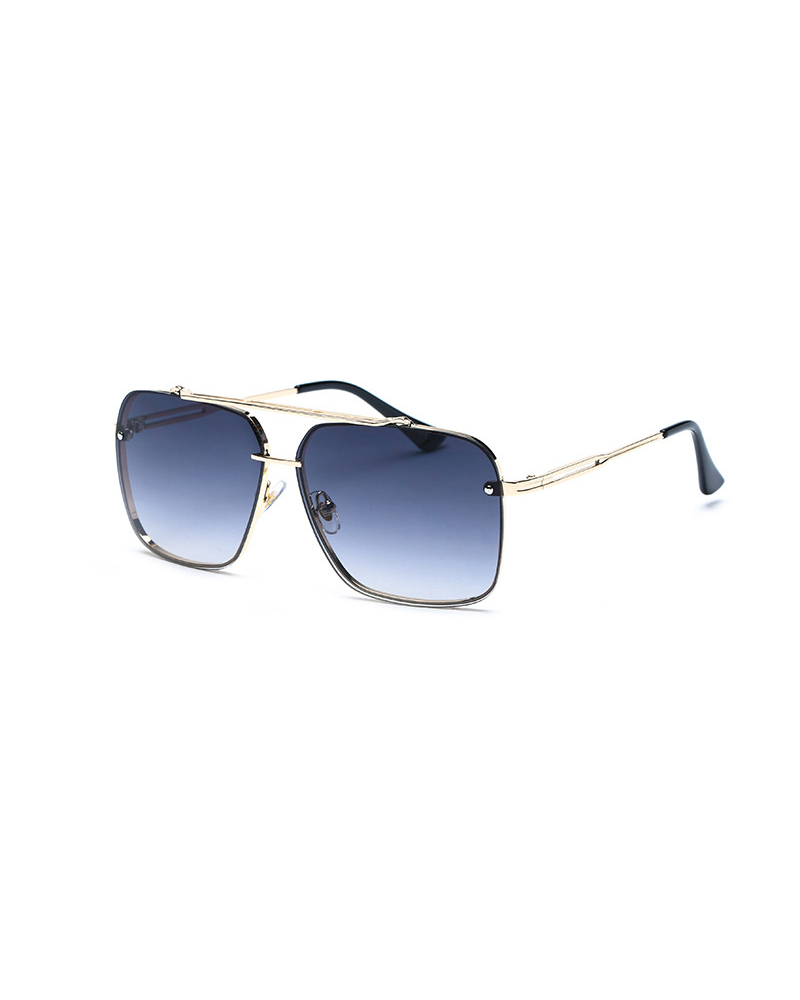 

Colorblock Square-frame Anti-uv Sunglasses, Gray
