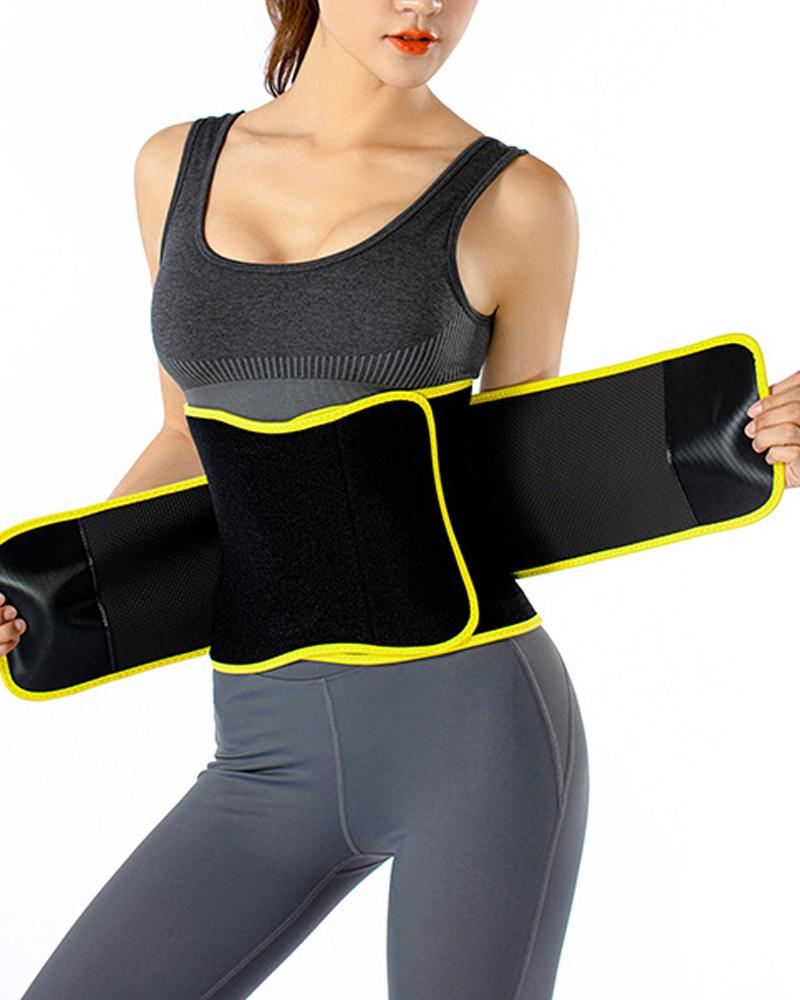 

Body Shaping Waistband Tummy Control Waist Trainer Cincher Sports Fitness Corset Shapewear, Yellow