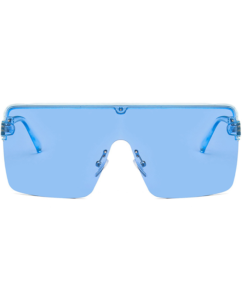 

1Pair Flat Top Square Frame Sunglasses, Blue