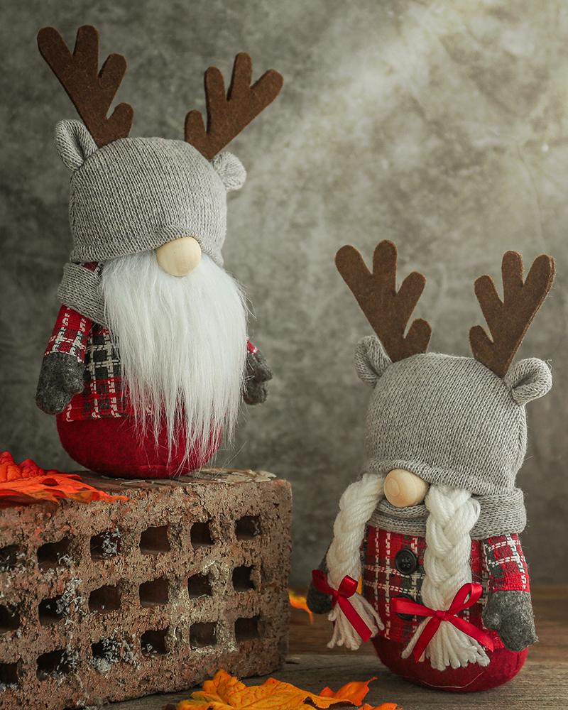 

Gnome Rudolph Doll Christmas Faceless Doll Home Party Desktop Ornaments, Style1