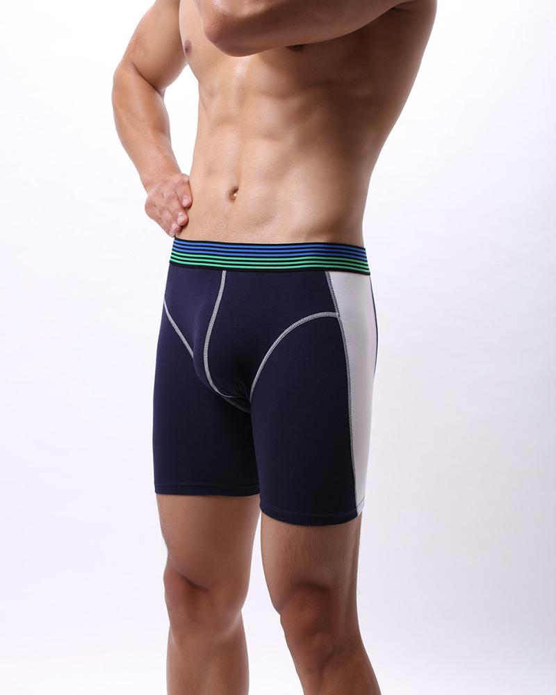 

Color Block Low Waist Skinny Short Pants, Purplish blue