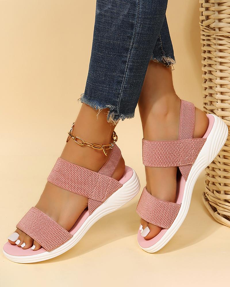 

Breathable Strap Slingback Sandals, Pink