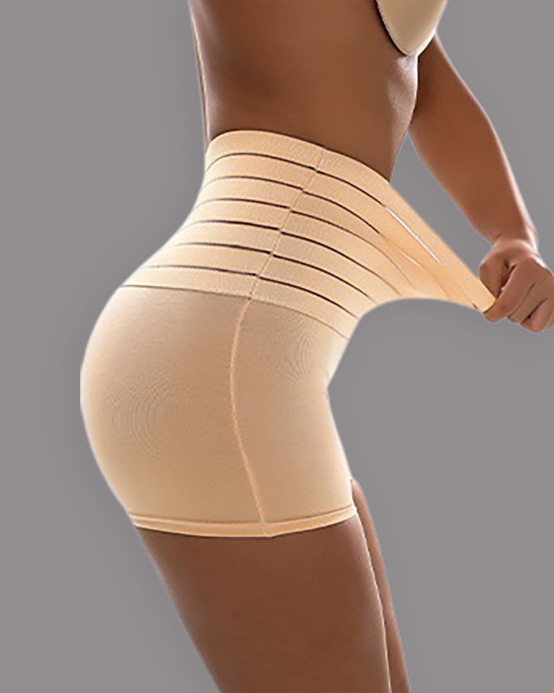 

Plain High Waist Shapewear Hip Lifter Seamless Underwear, Nude