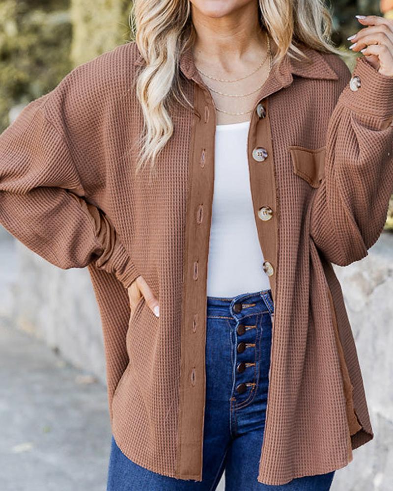 Veste en tricot gaufré à épaules tombantes