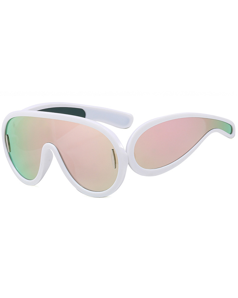 

1Pair Flat Top Vintage Trendy Sunglasses, Light pink