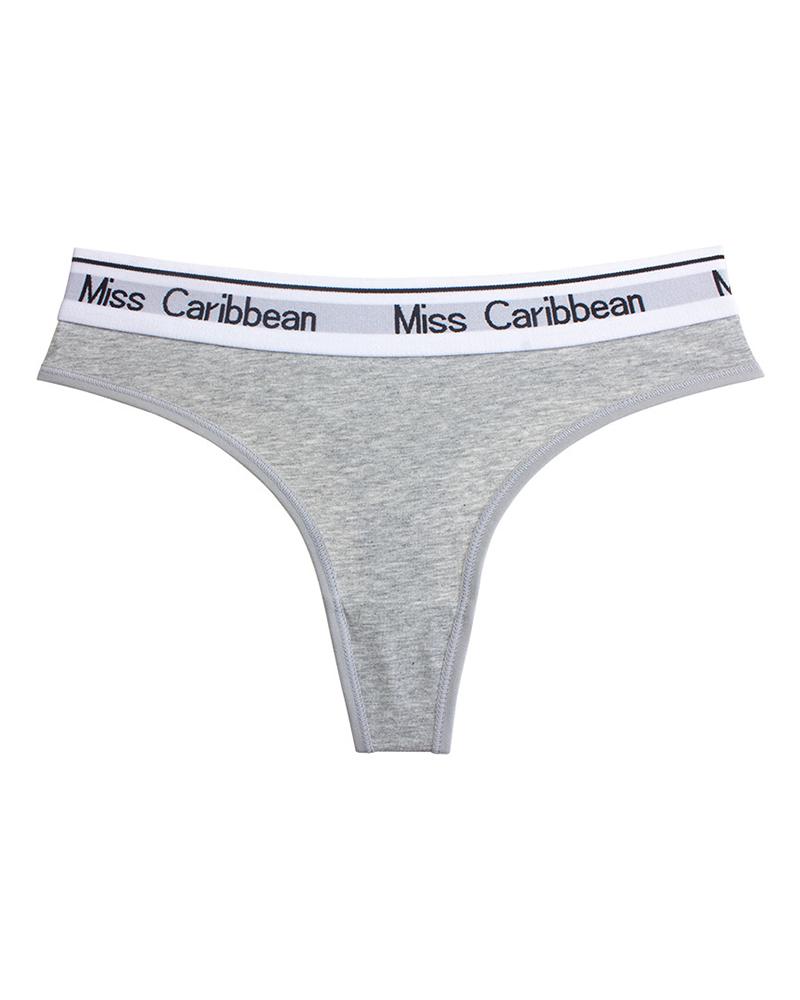 

Letter Strap Low Waist Simple Seamless Panty, Gray
