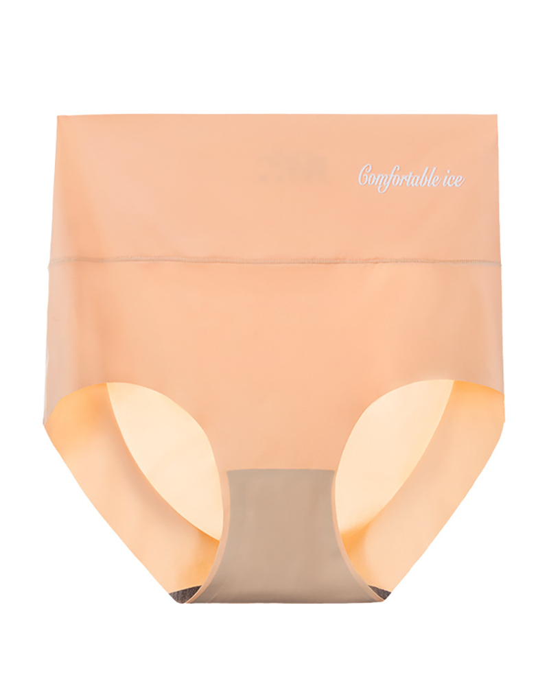 

Ice Silk Seamless Underpants High Waist Cooling Panty, Nude