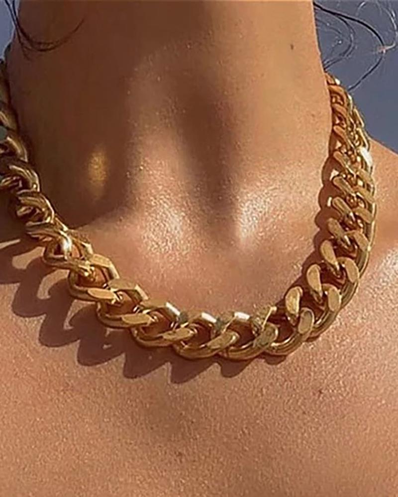 

1PCS Simple Chain Necklace, Gold