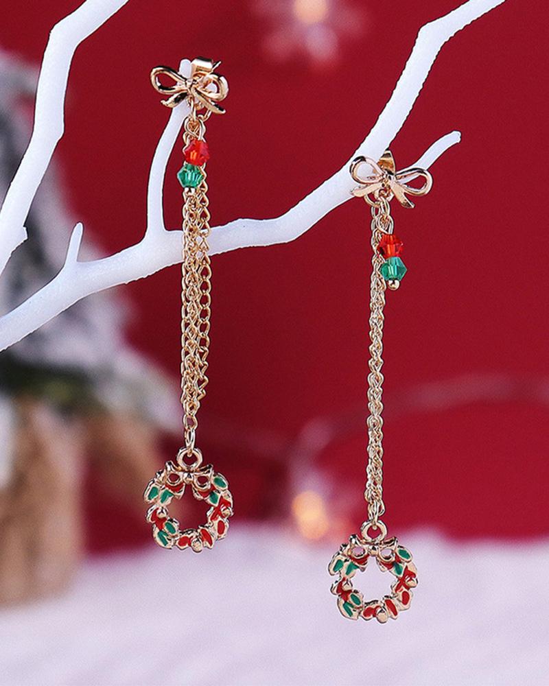 

1Pair Christmas Graphic Tassel Drop Earrings, Style3