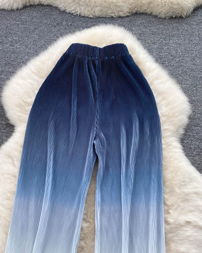 

Ombre Vintage Casual Wide Leg Pants, Purple