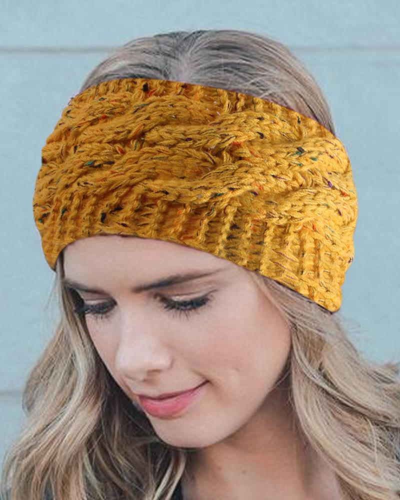 

Braided Knit Headband, Yellow