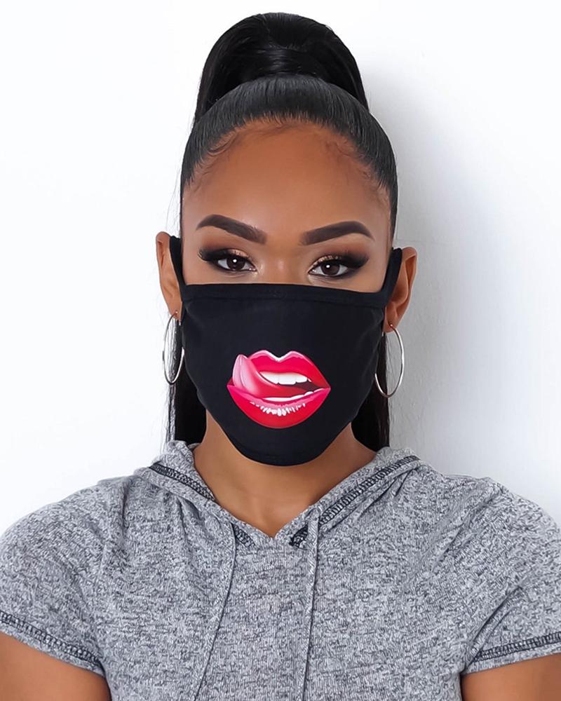 

Lip Print Colorblock Breathable Mouth Mask, Style2