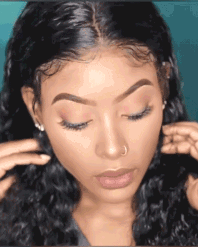 

Long Wet And Wavy Deep Curly Middle Part Synthetic Hair Wig, Black
