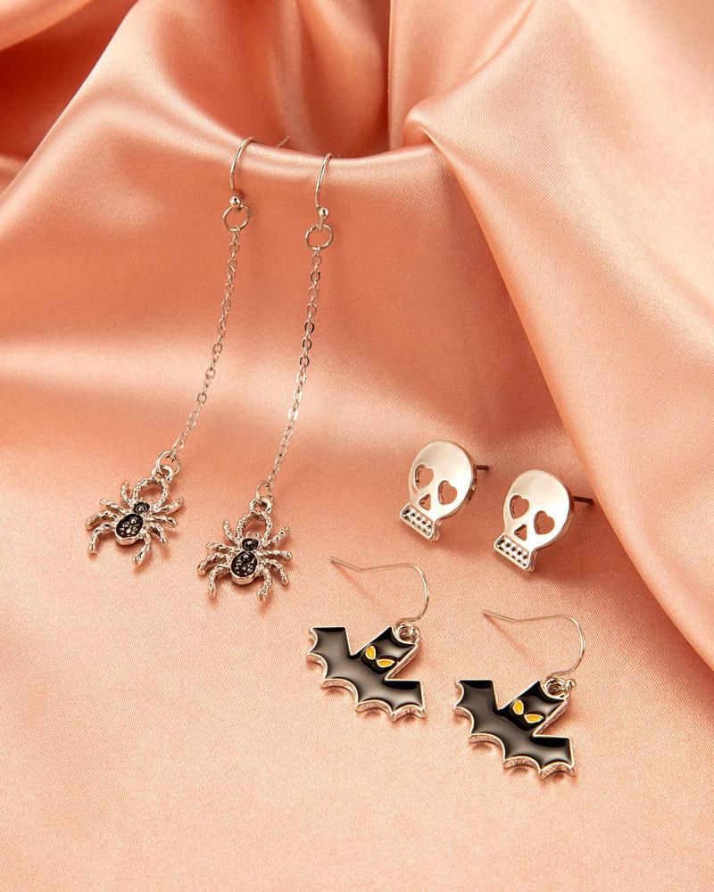 

3pairs Halloween Mixed Pattern Earring Set, Style7