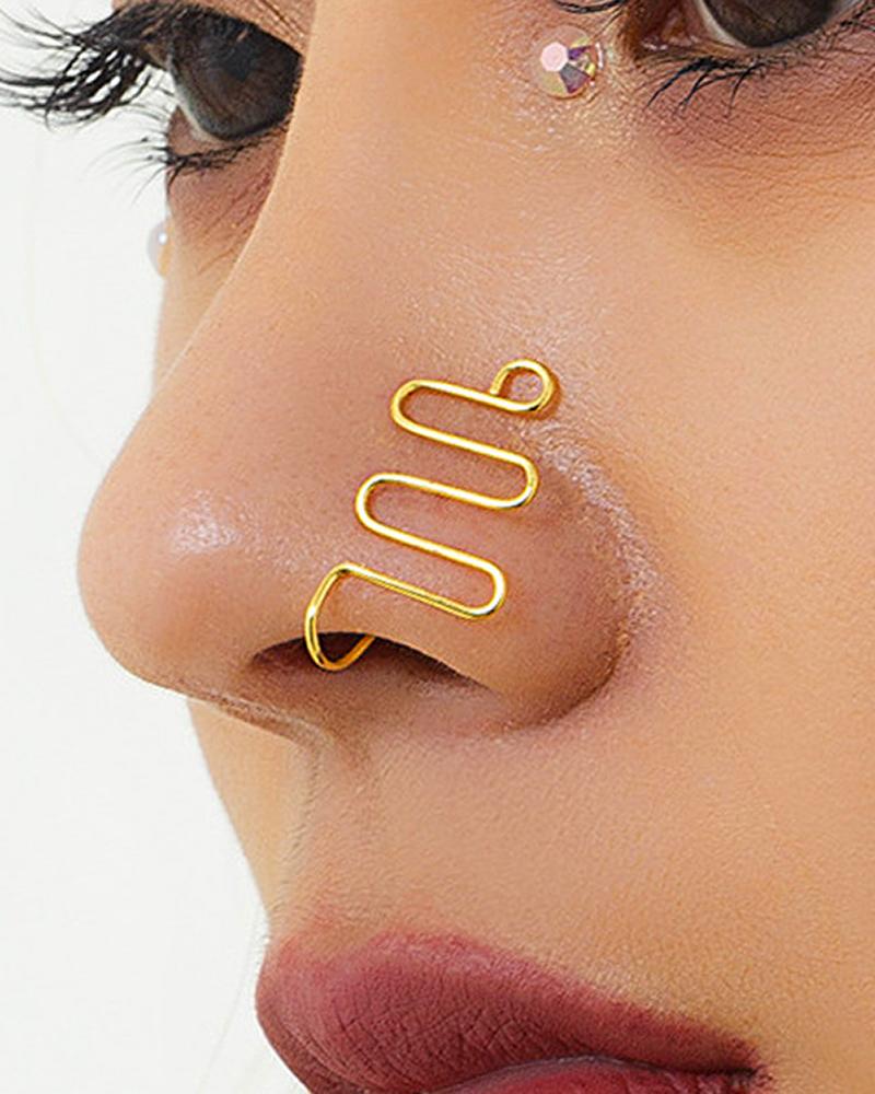 

8pcs Star Geometric Heart Shaped Hoop Nose Rings Set, Style3
