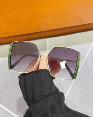

1Pair Metal Square Frame Tinted Sunglasses, Style3